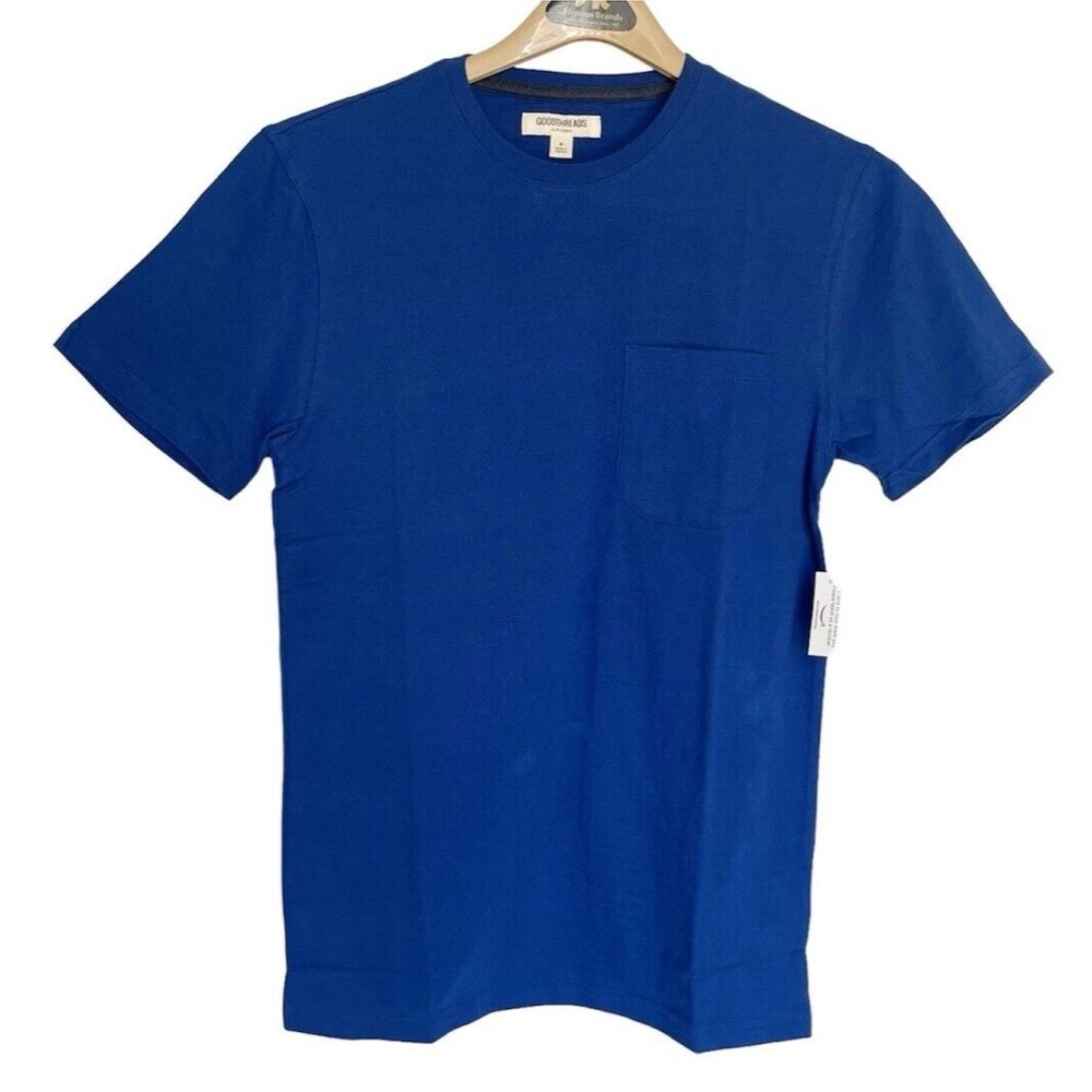 New Men's Jersey T-Shirt Small Blue Soft Cotton Short Sleeves - Picture 2 of 10
